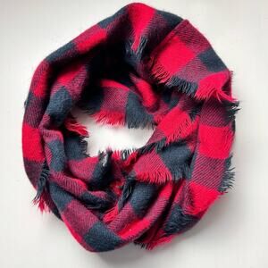 Charlotte Russe Red and Black Buffalo  Plaid  Infinity Scarf